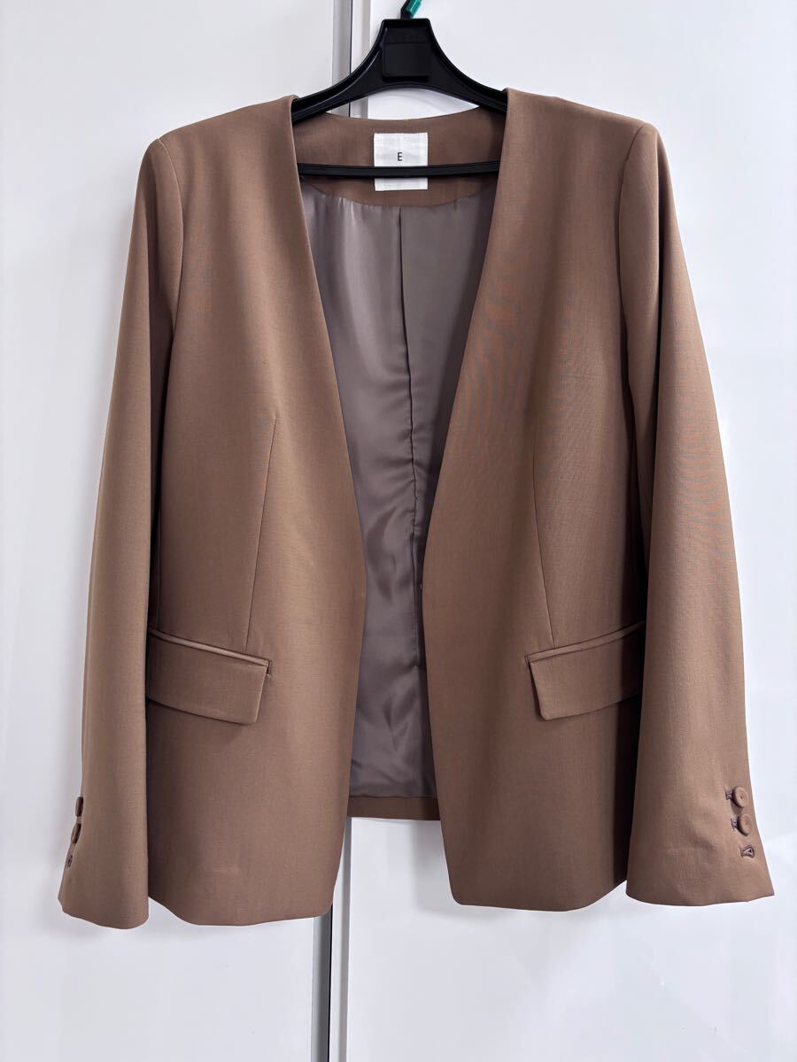 上下セット  ノーカラージャケット+パンツ 1回使用 美品 セオリー theory拍卖