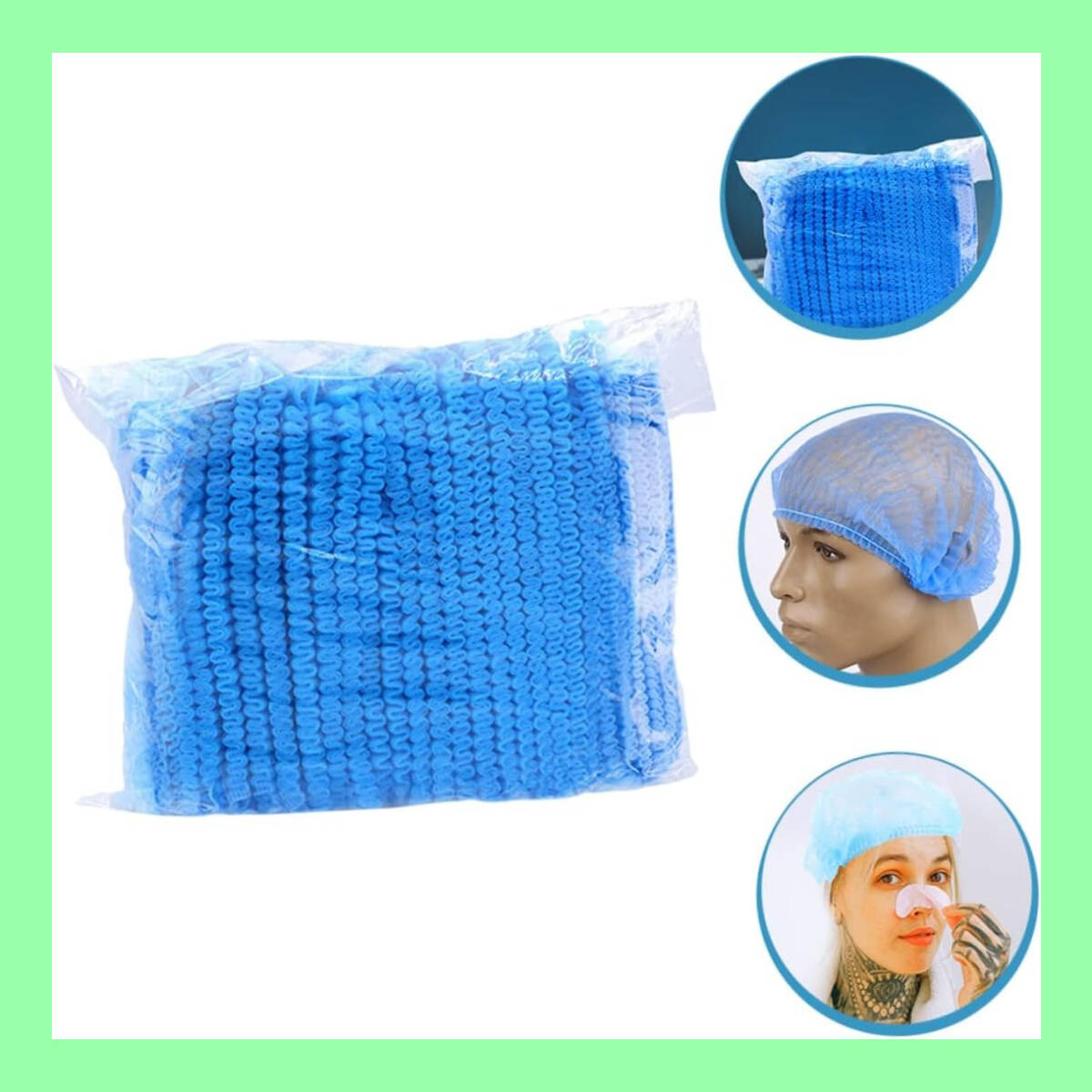 ◆20個 使い捨てワークキャップ ふっくらヘアキャップ 不織布 ダストキャップ拍卖