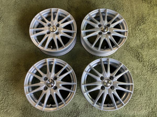 送料無料 中古ホイール 14in 5.5J +38 PCD100 アクア ヤリス ヴィッツ フィールダー デミオ スイフト スタッドレス用などに拍卖