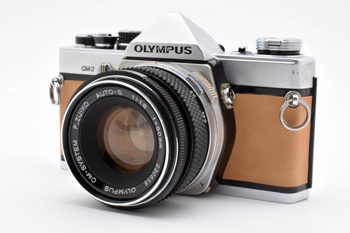 ■オシャレ■オリンパス Olympus OM-2 F,ZUIKO AUTO-S 50mm F1.8 皮張り替えカスタム フィルム カメラ 一眼 レフ A52#F79821拍卖