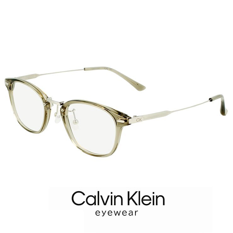 新品 メンズ カルバンクライン メガネ ck23554lb-320 49mm calvin klein 眼鏡 めがね ウェリントン コンビネーション フレーム オリーブ拍卖