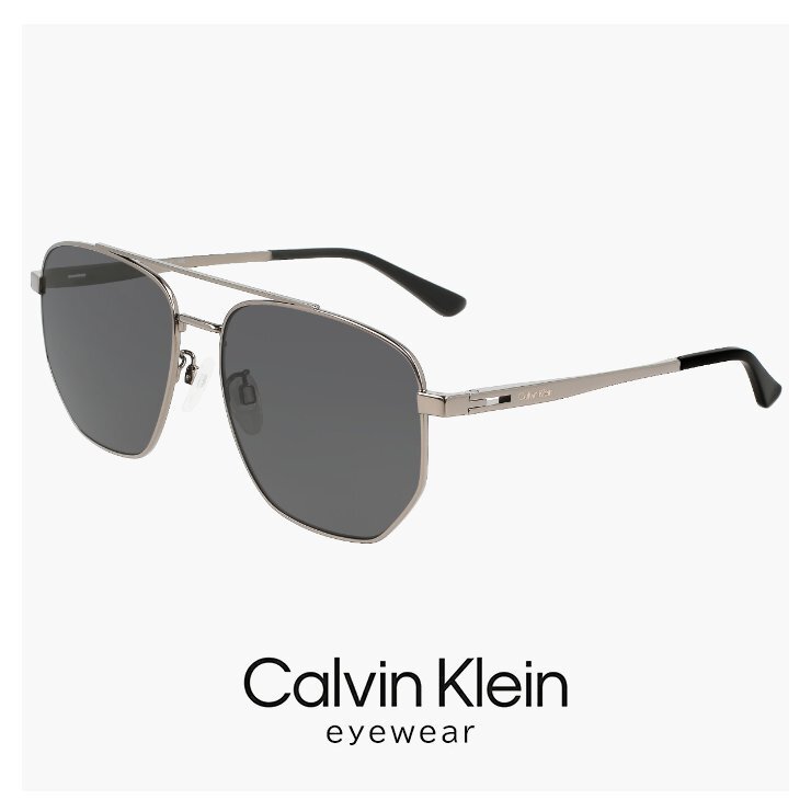 新品 メンズ カルバンクライン サングラス ck23108slb 009 57mm calvin klein MALE モデル ツーブリッジ 多角形 型 UVカット UV400拍卖