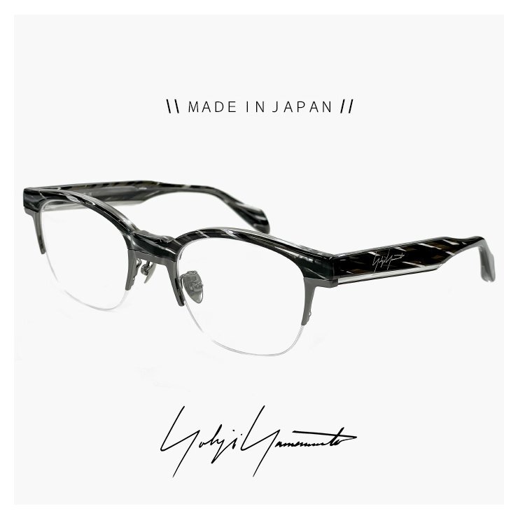 新品 メンズ ヨウジ ヤマモト メガネ 日本製 19-0079 2 c02 50mm Yohji Yamamoto 眼鏡 ブランド ナイロール ハーフリム フレーム 鯖江産拍卖