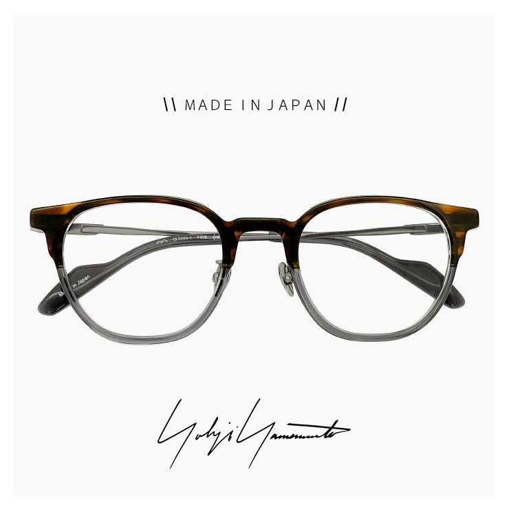 新品 メンズ ヨウジ ヤマモト メガネ 日本製 19-0093 1 c01 49mm Yohji Yamamoto 眼鏡 ボストン 型 コンビネーション フレーム拍卖