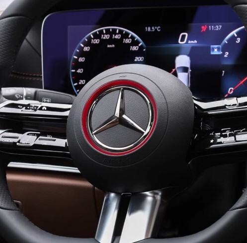 デザイン性UP♪ メルセデス ベンツ レッド ステアリング エンブレム リング AMG GT クーペ C192 63 4マチック クーペ拍卖