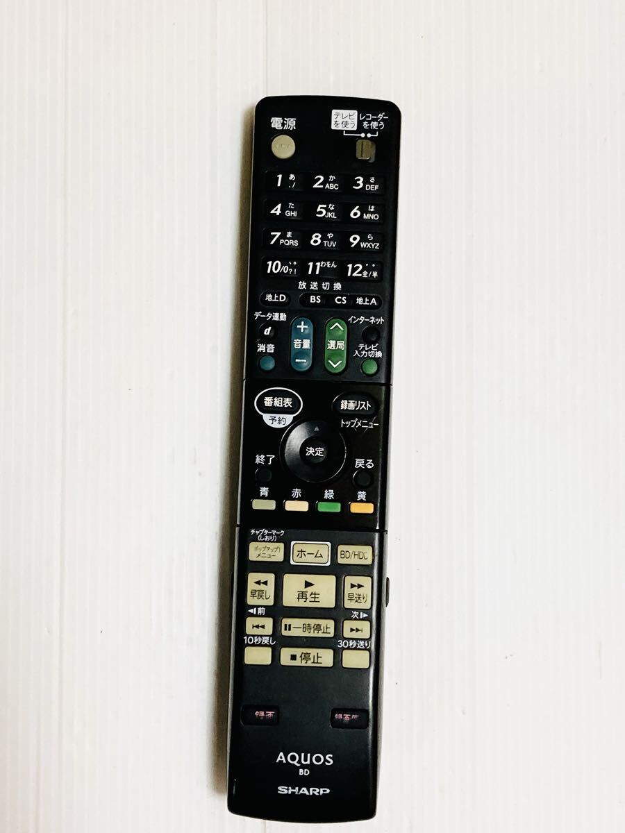 100429A 動作確認済み【SHARP】◆AQUOS◆ GA869PA BD TV テレビリモコン シャープ アクオス 拍卖