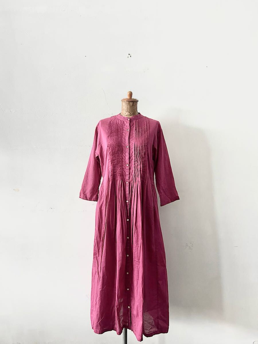 【美品】NIMES ローンピンタックワンピース ローズ拍卖