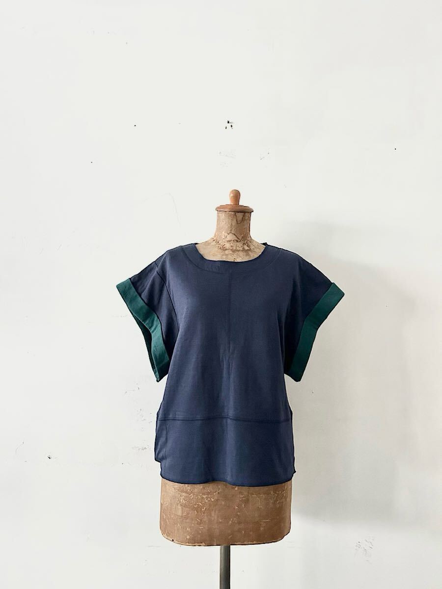 【未使用】people tree ネイビー オーガニックコットン カットソー Mサイズ拍卖