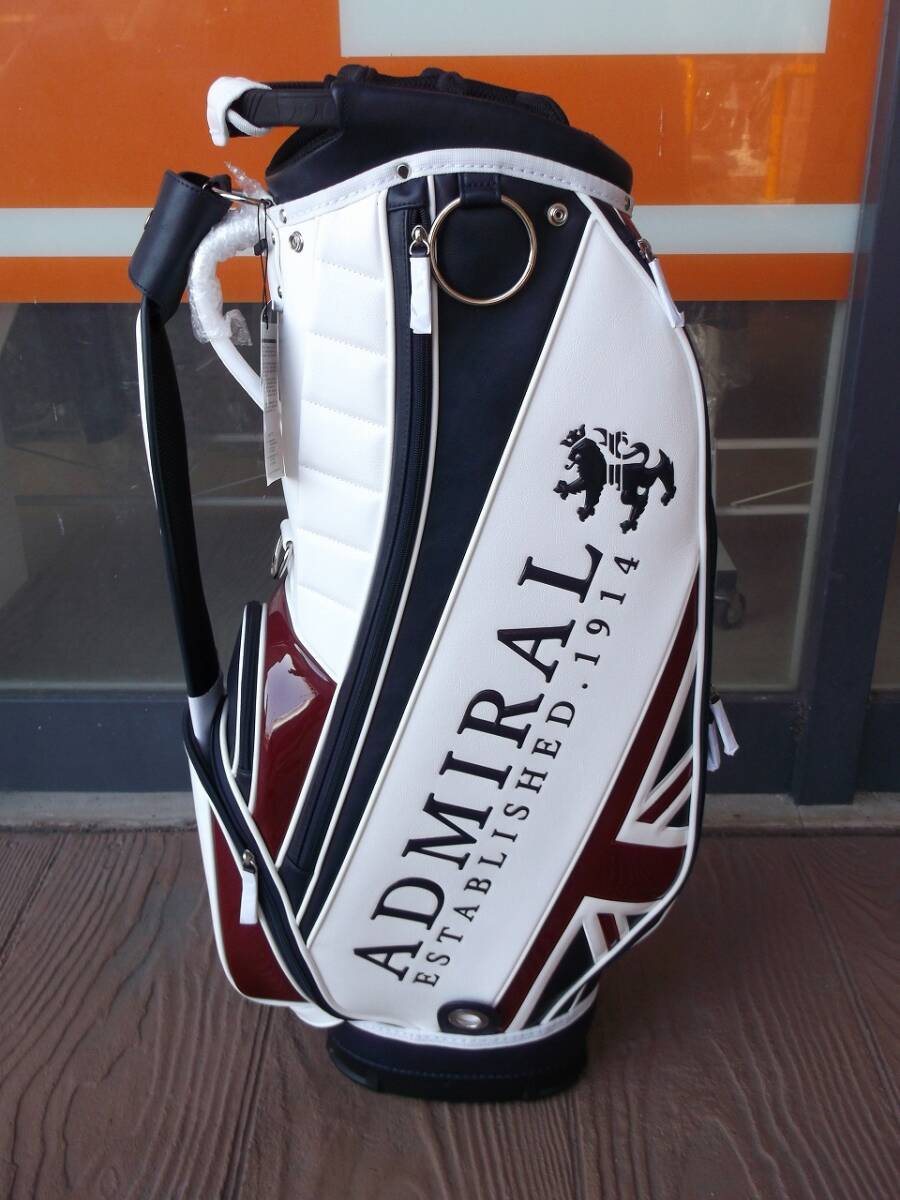 【税込】新品 Admiral ADMG3BC4 トラディショナルキャディバッグ 9型 3.8kg トリコロール アドミラル拍卖