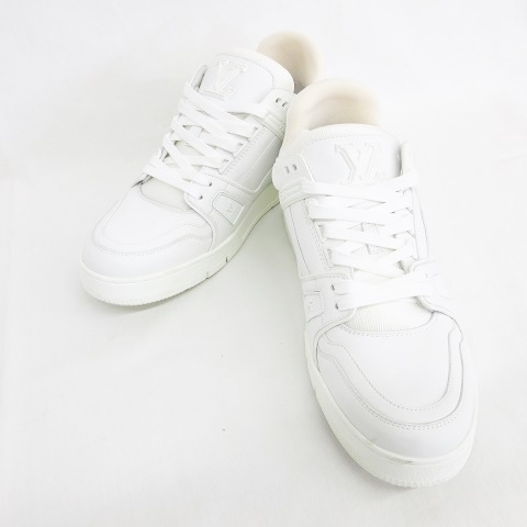 ルイヴィトン LOUIS VUITTON LVトレイナーライン スニーカー レザー モノグラム 白 ホワイト 8 27cm 25080901拍卖