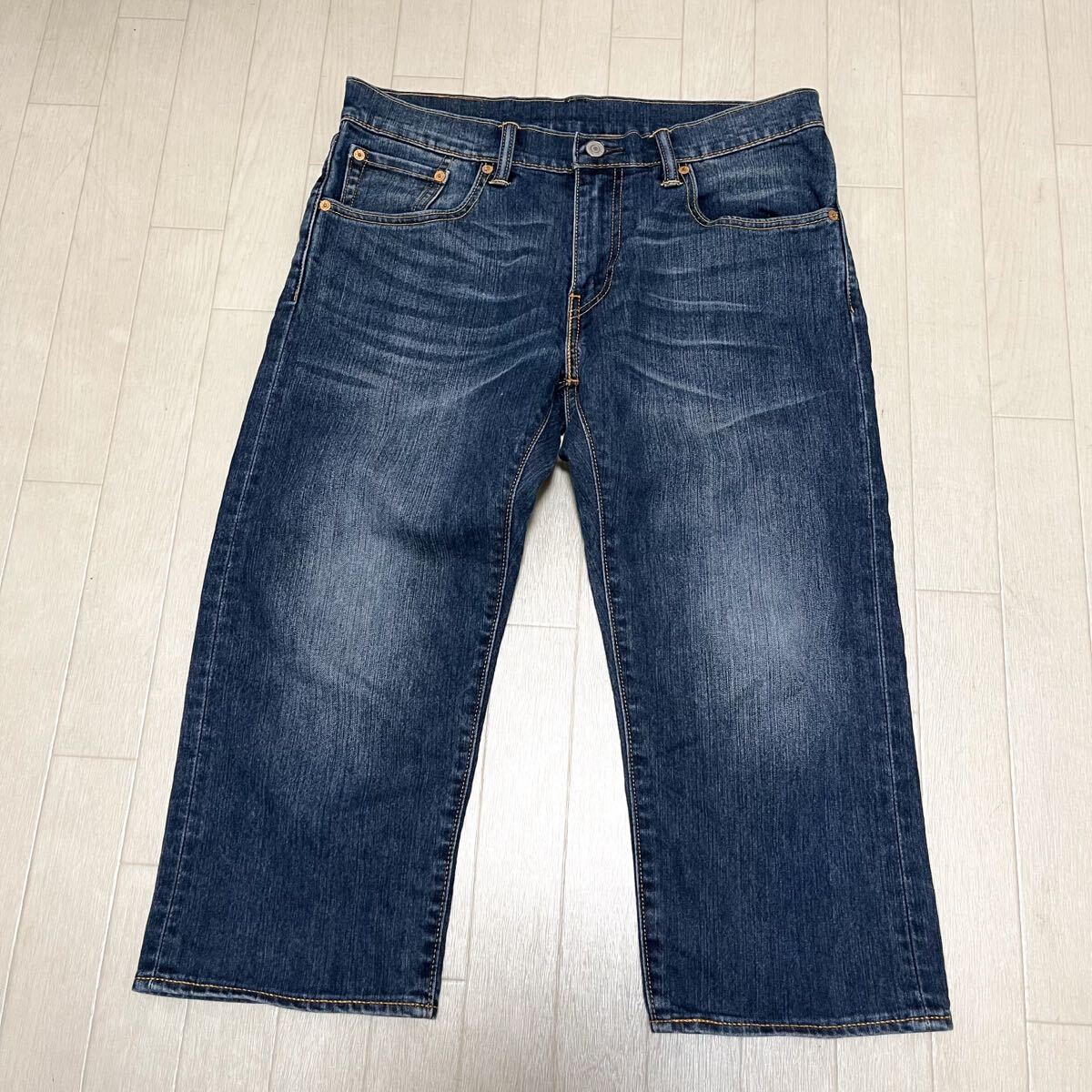 和807★⑤ Levi's 502 リーバイス デニムパンツ ジーンズ 7分丈 ボトムス W32 ブルー メンズ拍卖