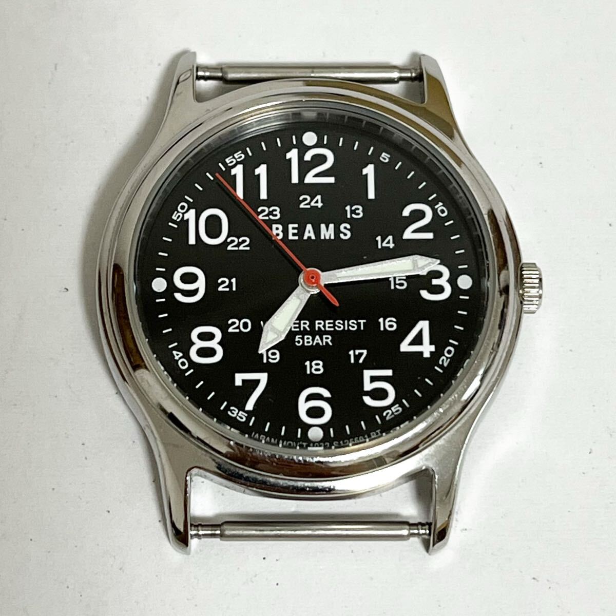 和822B★ BEAMS 1032-S087066 341270667 ビームス クォーツ 3針 腕時計 ウォッチ ブラック メンズ拍卖
