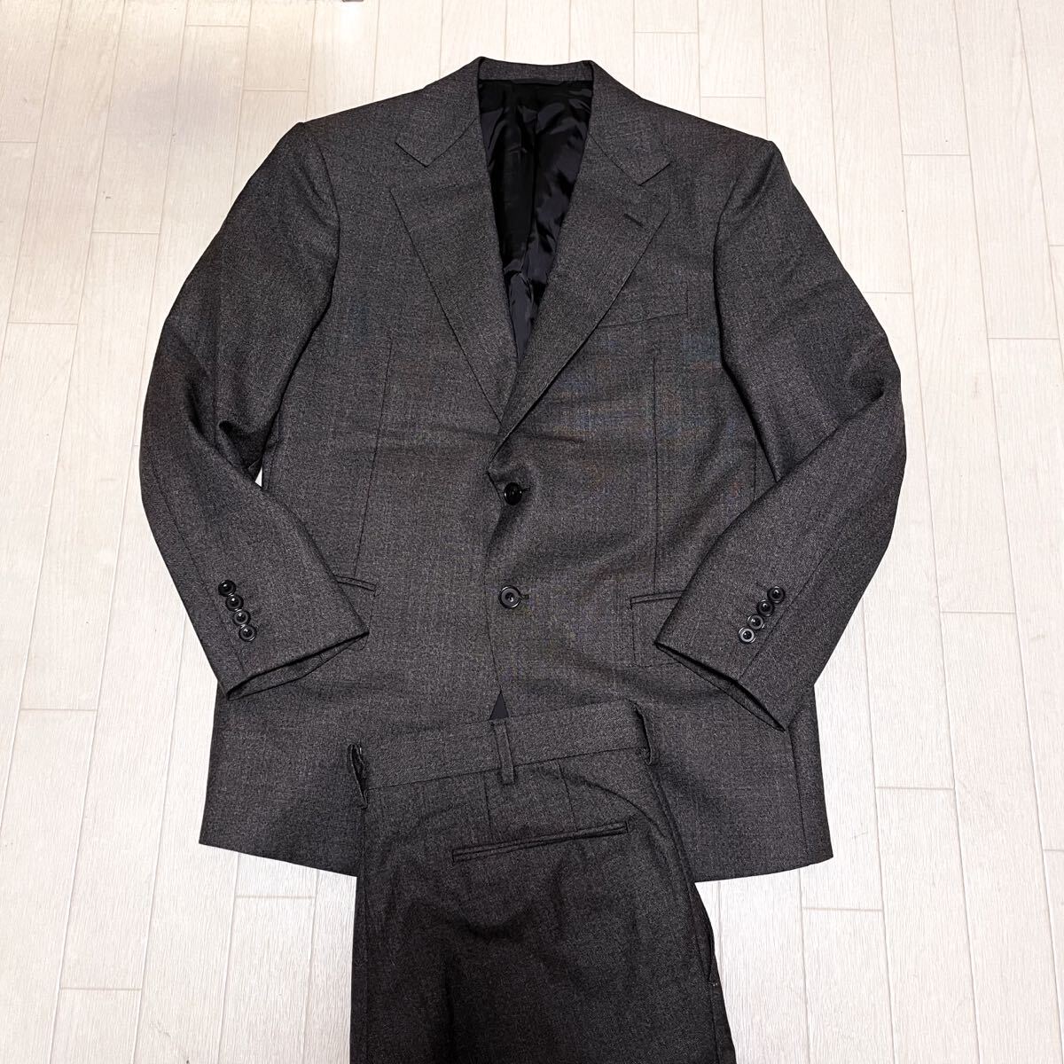 和826★① gotairiku THE STANDARD ARCHIVES 五大陸 スーツ セットアップ テーラードジャケット パンツ 34L AB4 グレー メンズ拍卖