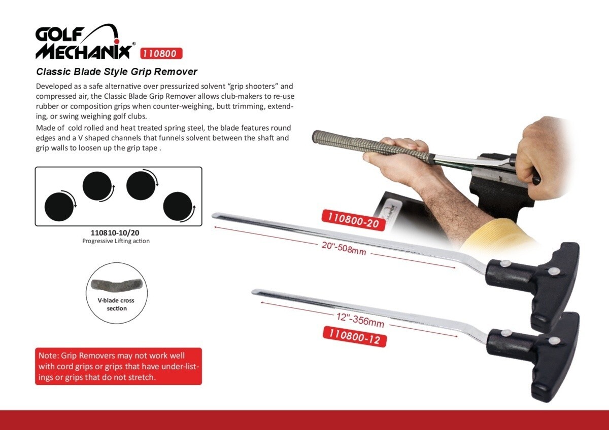 【全国送料無料】110800-12 Golfmechanix グリップリムーバー 着脱工具【送込】 Grip グリップ抜き工具 V溝タイプ拍卖