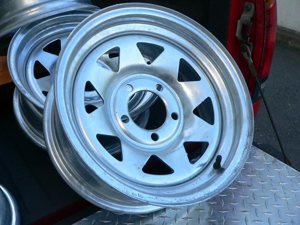 CVP 14インチホイール 亜鉛メッキスポーク 5穴 PCD-114.3 14X5.5 ガバナイズ (耐久荷重 1870LBS=848KGS)拍卖