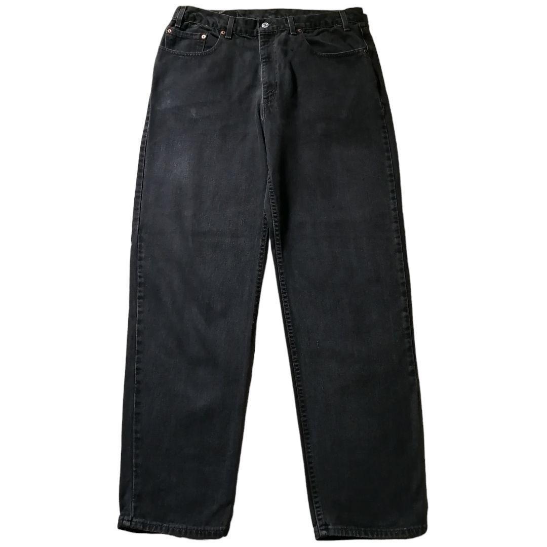 古着 00s リーバイス Levi’s 550 RELAXED FIT 550-0260 USA製 テーパード ブラックデニム W38 L34 墨黒 アメリカ製 ヴィンテージ / 3408B6拍卖