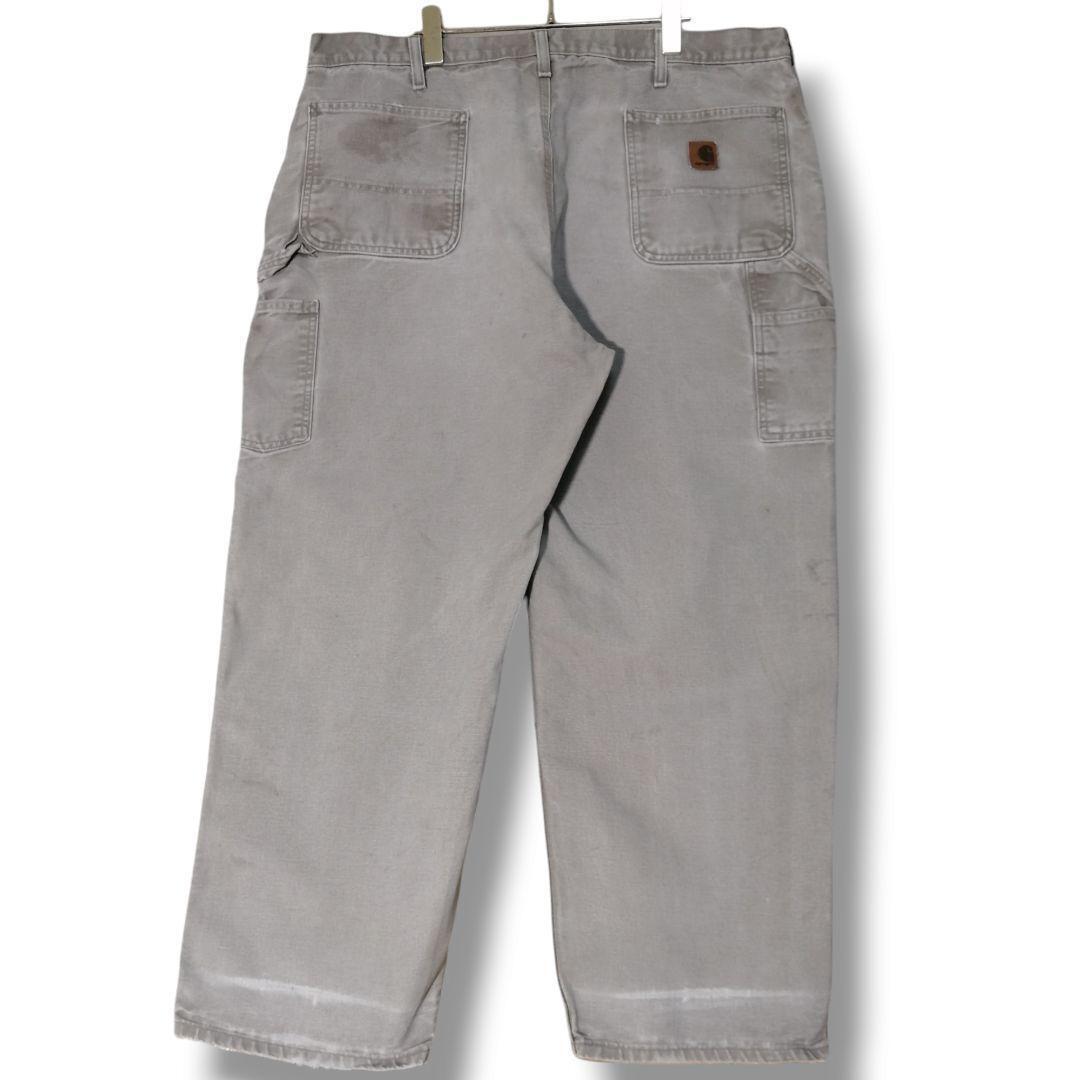 00s Carhartt カーハート ペインターパンツ ダック ワークパンツ 極太 ワイド フェード ベージュ メンズ W42 ビッグサイズ 古着 /3555拍卖
