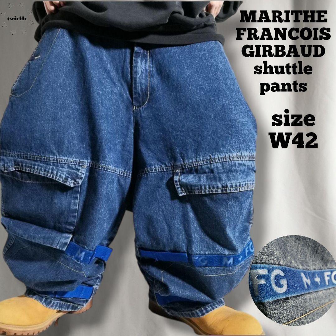 90年代 MARITHE FRANCIOS GIRBAUD マリテフランソワジルボー シャトルパンツ デニム バギーパンツ メンズ W42 ビッグサイズ /2991拍卖
