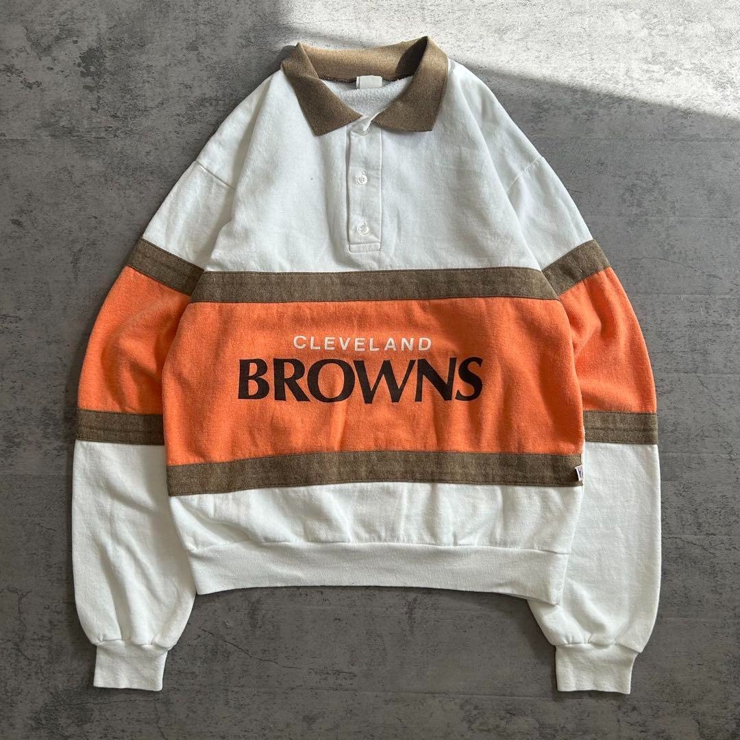 古着 90年代 USA製 LOGO7 スウェット トレーナー NFL クリーブランド・ブラウンズ CLEVELAND BROWNS アメフト / 3064 拍卖