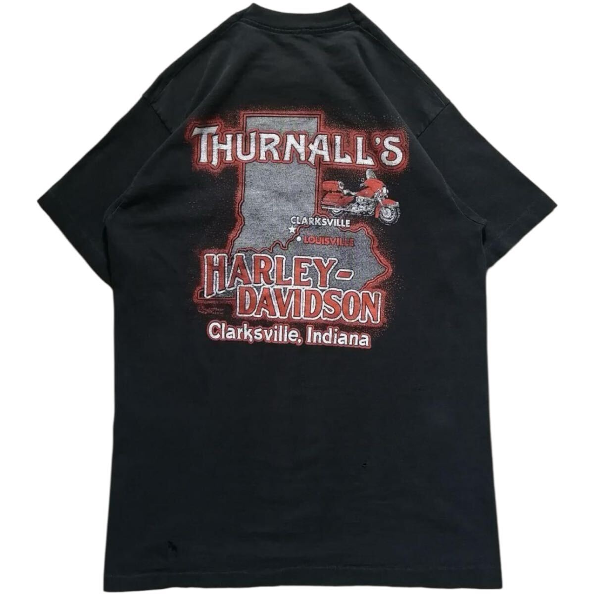 80年代 Harley-Davidson ハーレーダビッドソン ポケット Tシャツ フェード ブラック M 黒 ヴィンテージ グランジ アメカジ 古着 / 1570拍卖