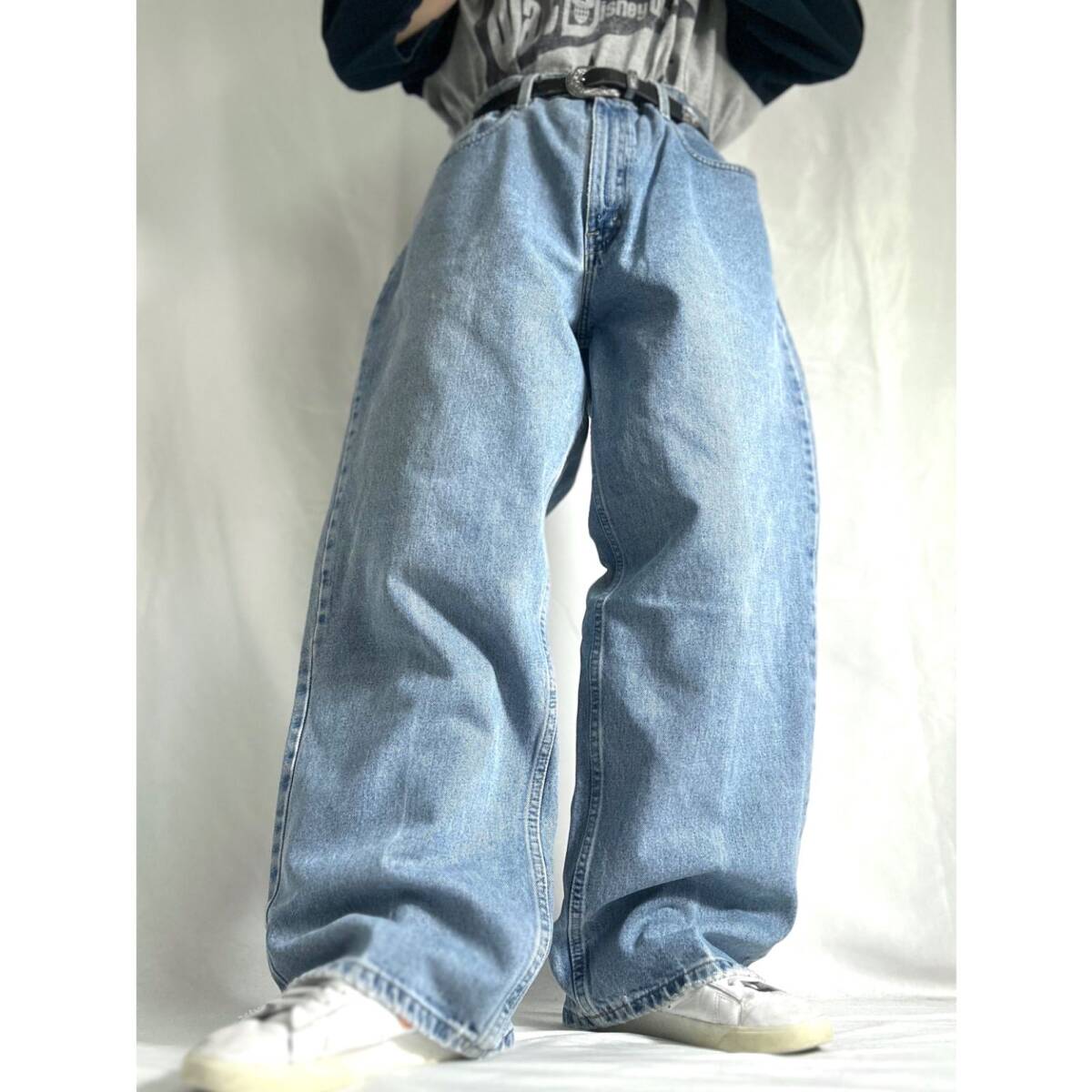 00s POLO JEANS ポロジーンズ ラルフローレン デニムパンツ ルーズ ストレート グランジ デニム 古着 ライトブルー メンズ W36 L30 3699B7拍卖