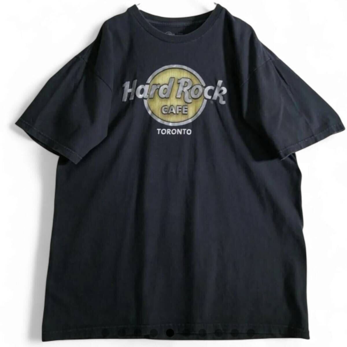 古着 00s Hard Rock CAFE TORONTO Tshirt ハードロックカフェ トロント Tシャツ 企業 ブラック 黒 USED ヴィンテージ メンズL / 1715拍卖