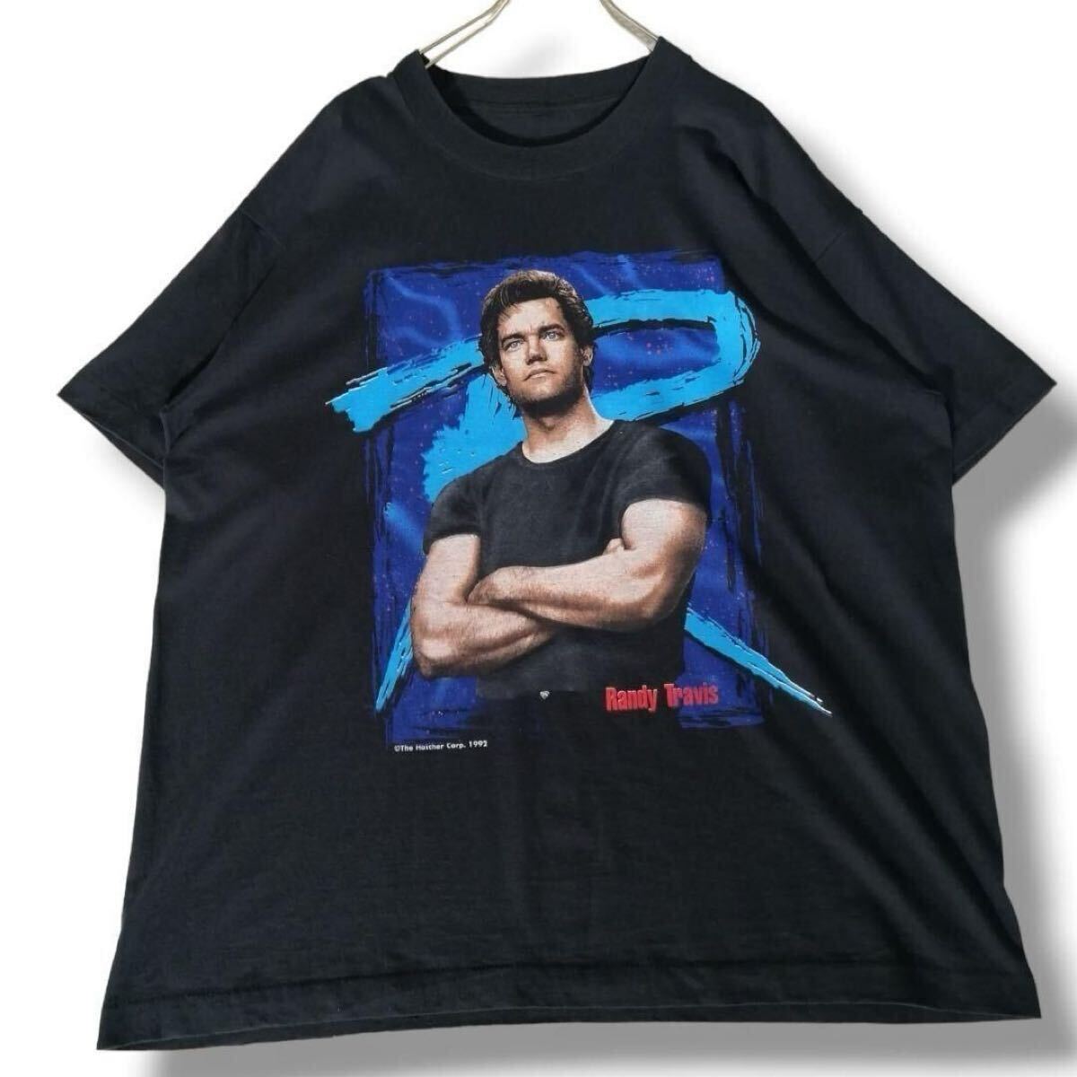 古着 90s RANDY TRAVIS Vintage Tshirt 90年代 ランディ・トラヴィス バンドTシャツ バンT シングルステッチ ブラック メンズL / 1592拍卖