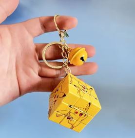 ポケモン ピカチュウ ミニルービックキューブ キーホルダー かわいい スクールバッグ ペンダント拍卖
