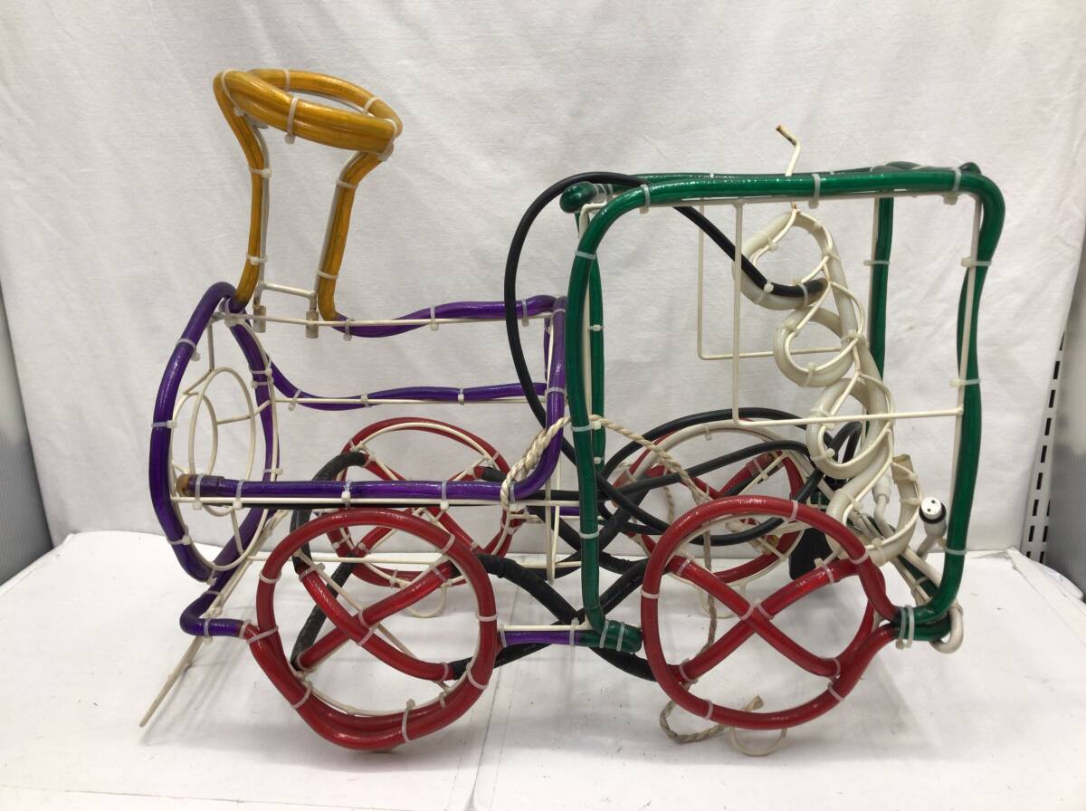 ジャンク扱い クリスマス イルミネーション ライト 汽車 機関車 3D 置物 動作未確認 240416拍卖