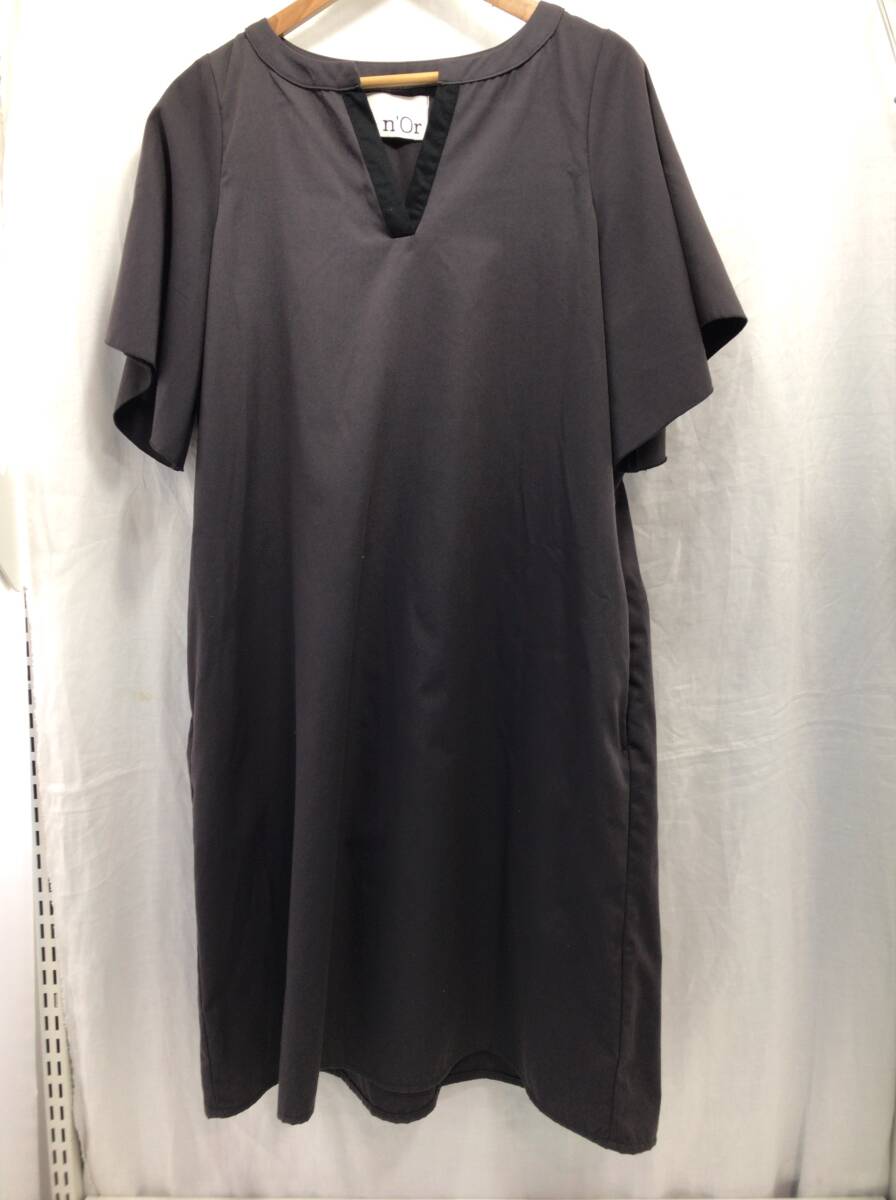 ノアール グレー 半袖 ワンピース フリーサイズ レディース n'Or E2拍卖