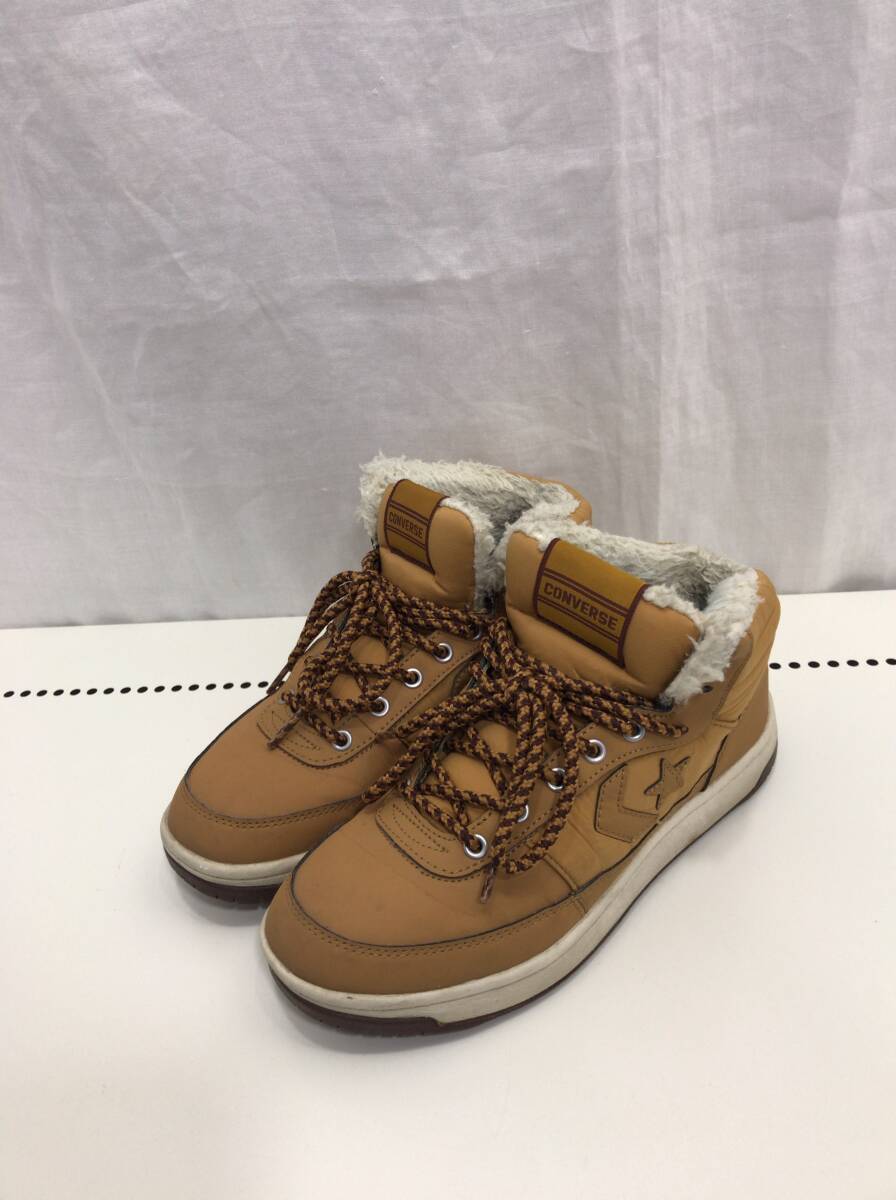 CONVERSE スニーカー キャラメル ファー付き 冬靴 23.5cm レディース コンバース D27拍卖