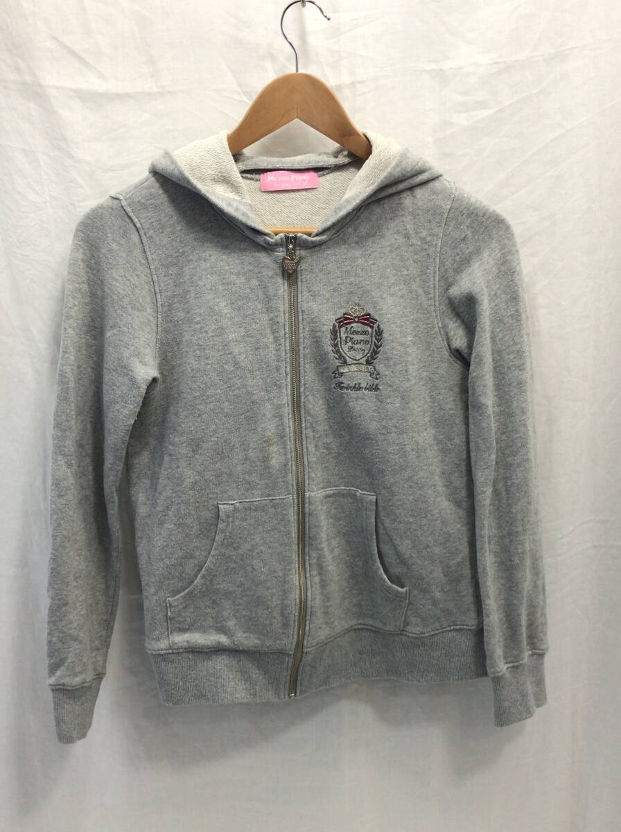 mezzo piano パーカー グレー Mサイズ 150cm キッズ 女の子 メゾピアノ E38拍卖