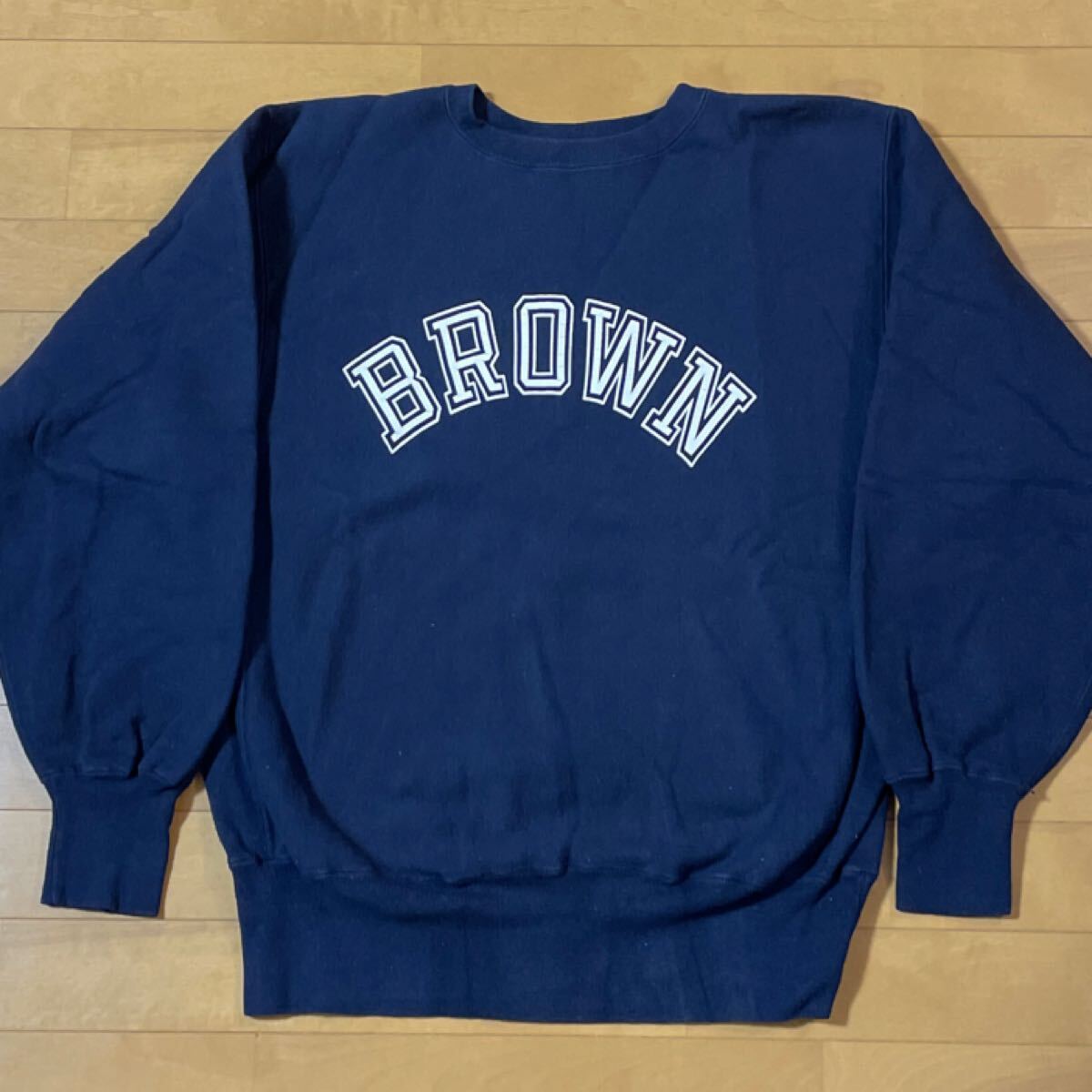 美品 ネイビー BROWN チャンピオン リバースウィーブ スウェット USA製 ビンテージ Champion 90s拍卖