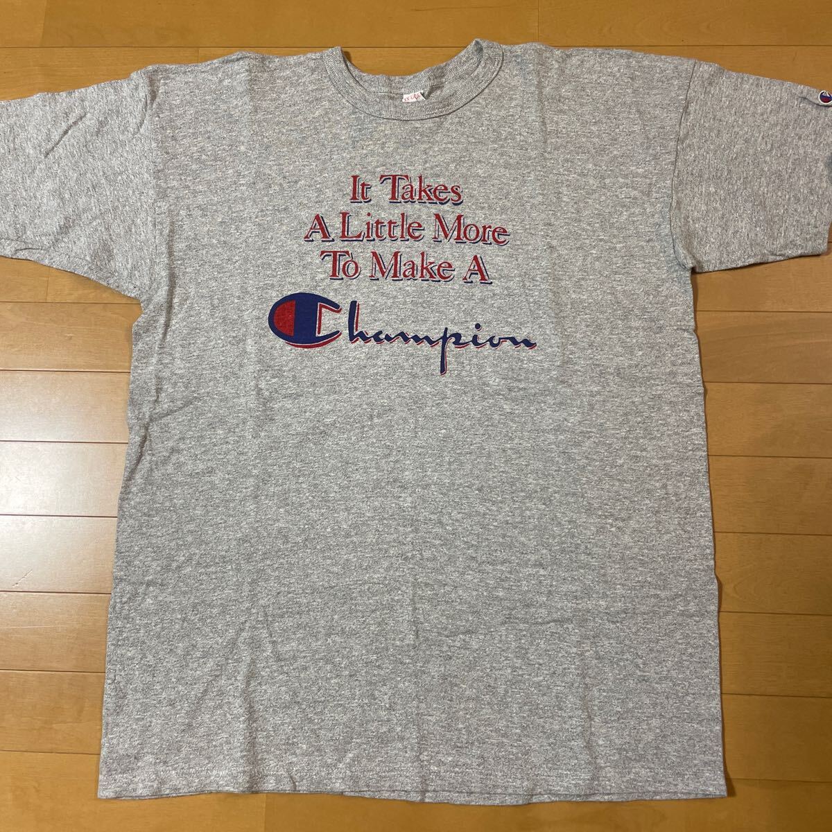極上 XXL 染み込み チャンピオン Tシャツ 霜降り グレー USA製 ビンテージ champion 88 12 トリコタグ 80s 拍卖