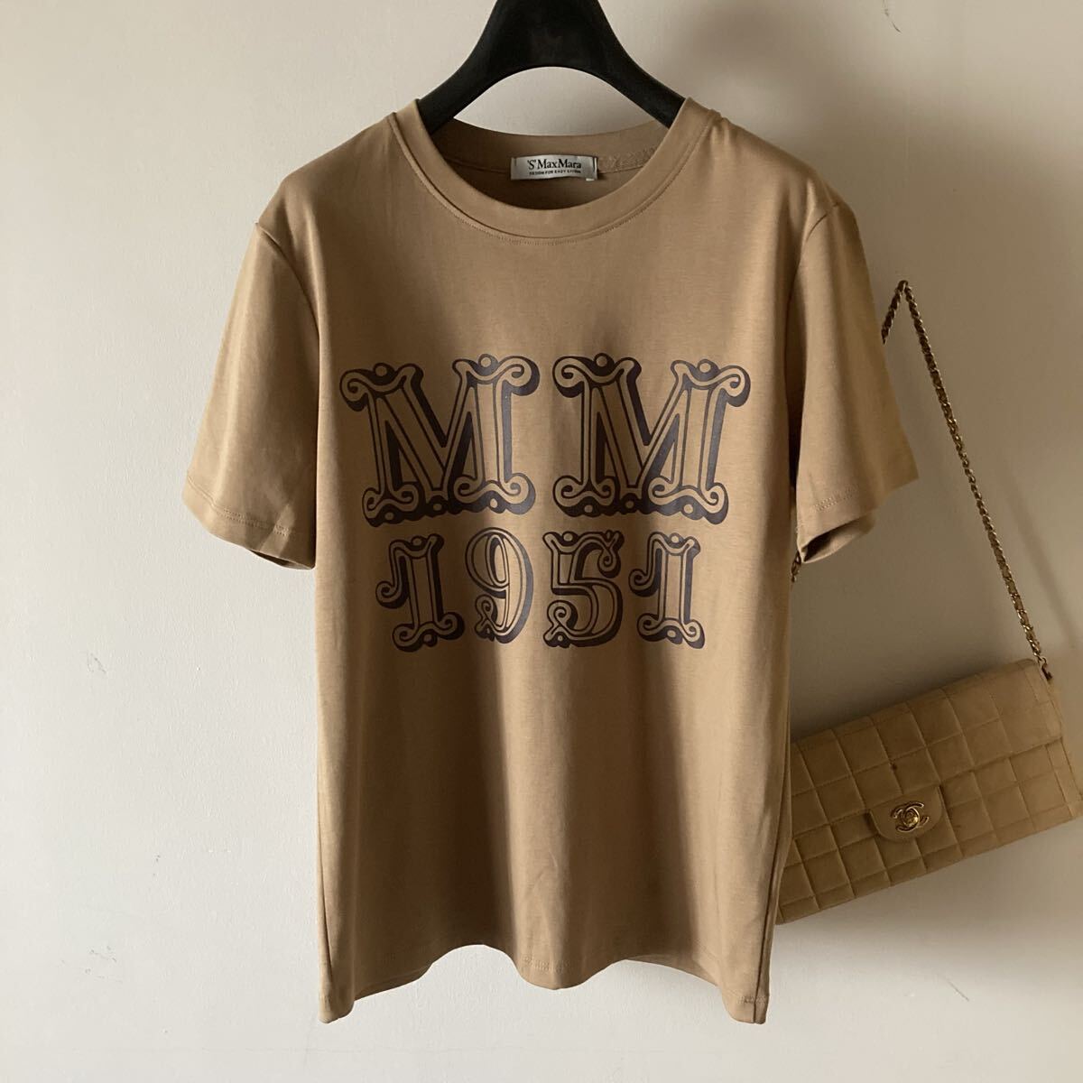 'Sマックスマーラ*MINCIO MM1951 高密度ツヤ感Tシャツ*キャメル拍卖