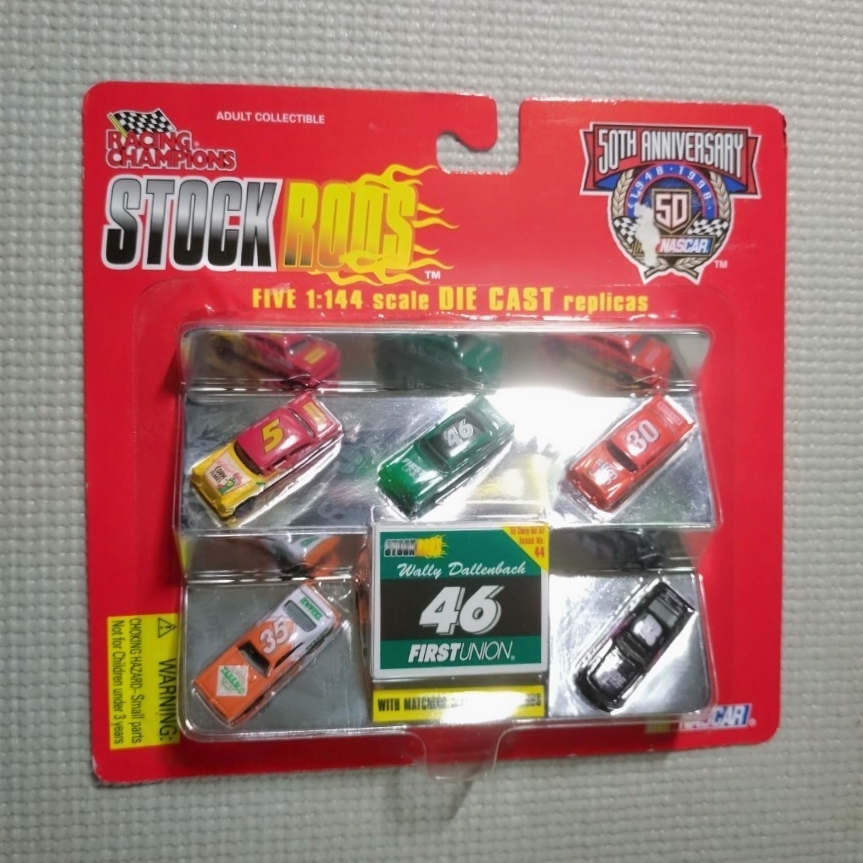ダイキャスト 1/144 レーシング チャンピオン 50th アニバーサリー NASCAR ストックカー 5台セット トレーディングカード付拍卖