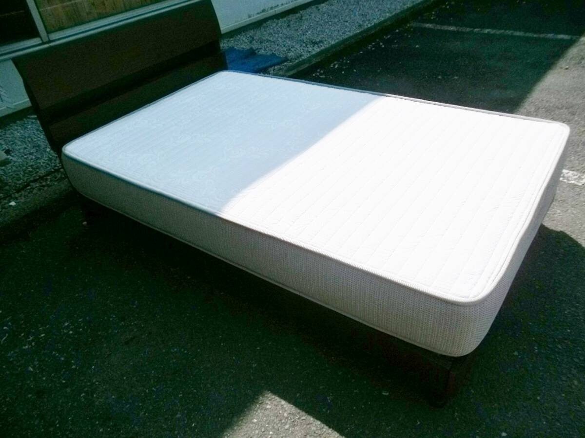 中古品 セミダブルベッド ニトリ N-sleep マットレス付き ブラウン拍卖