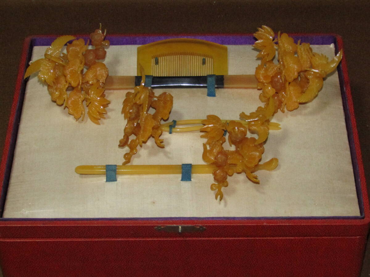 【花嫁簪揃 べっ甲風かんざしセット】髪飾・和装小物・日本髪拍卖