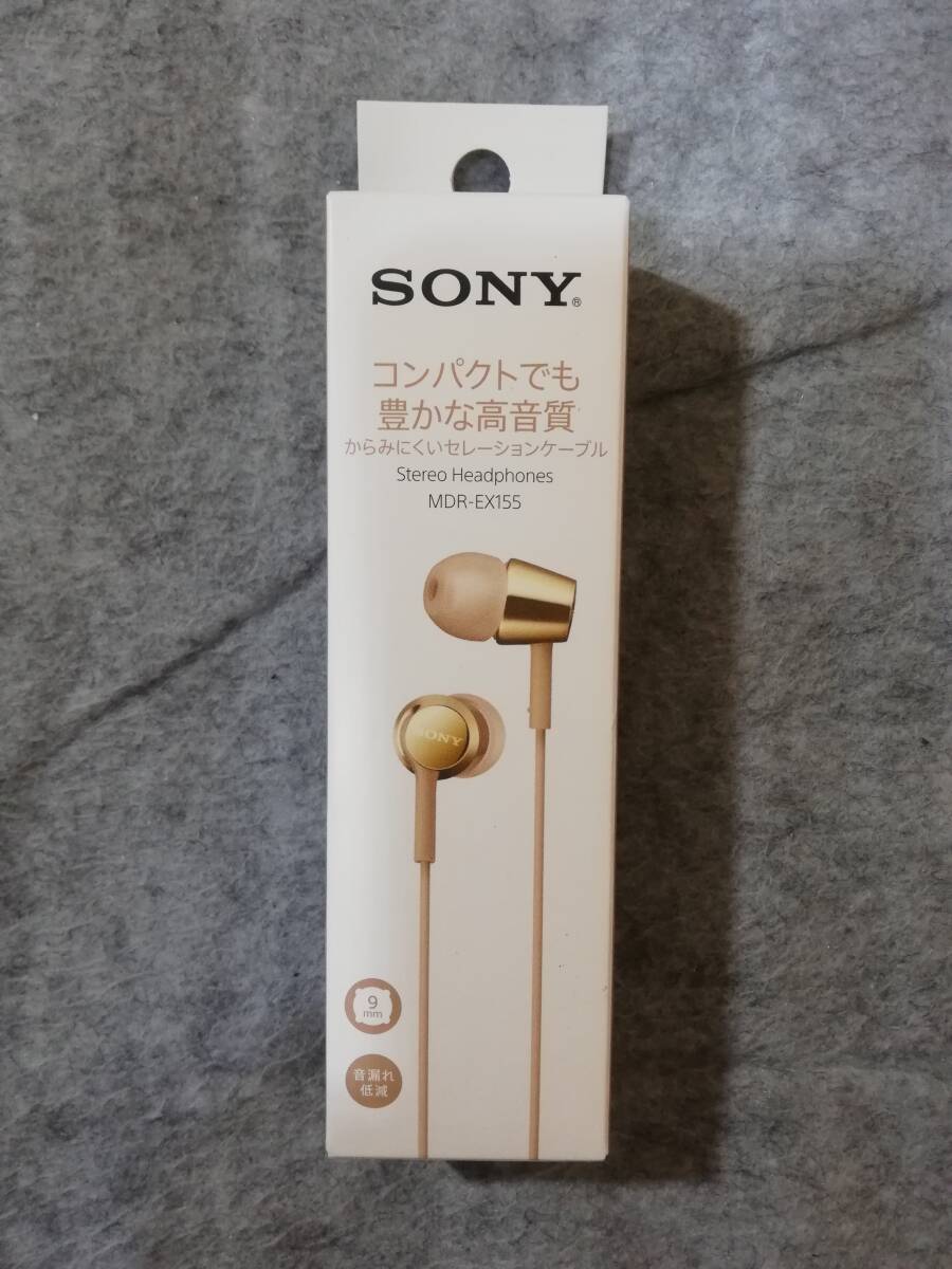 SONY ソニー ステレオヘッドホン MDR-EX155 ゴールド 拍卖