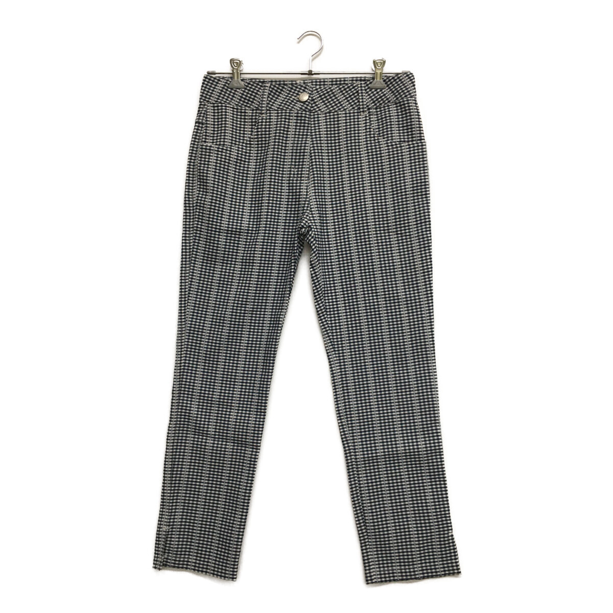 coco 未使用品【値下げ】 マリクレール レディース パンツ LL 紺×白 ネイビー チェック シアサッカー レターパックプラス発送可 119573拍卖