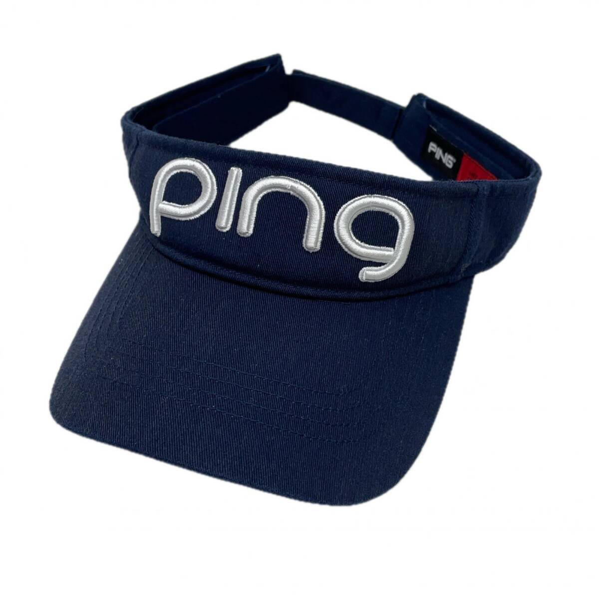 coco 中古 ピン PING サンバイザー ネイビー 紺 ロゴ刺しゅう レターパックプラス発送可 K020602拍卖