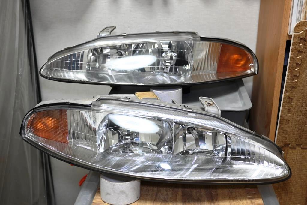 激レア 綺麗 MITSUBISHI ECLIPSE D32A D38A 三菱 エクリプス スパイダー 純正 前期 ハロゲン 左右 ヘッドライト STANLEY 7072 コーティング拍卖