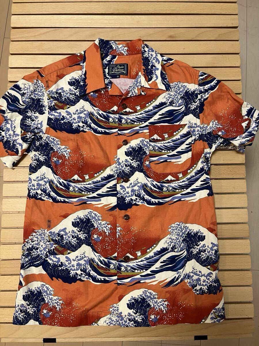 試着のみ ダルチザン 豚アロハ ダルチ 36 SP092 45th 富岳三十六景 アロハシャツ ステュディオ・ダ・ルチザン拍卖