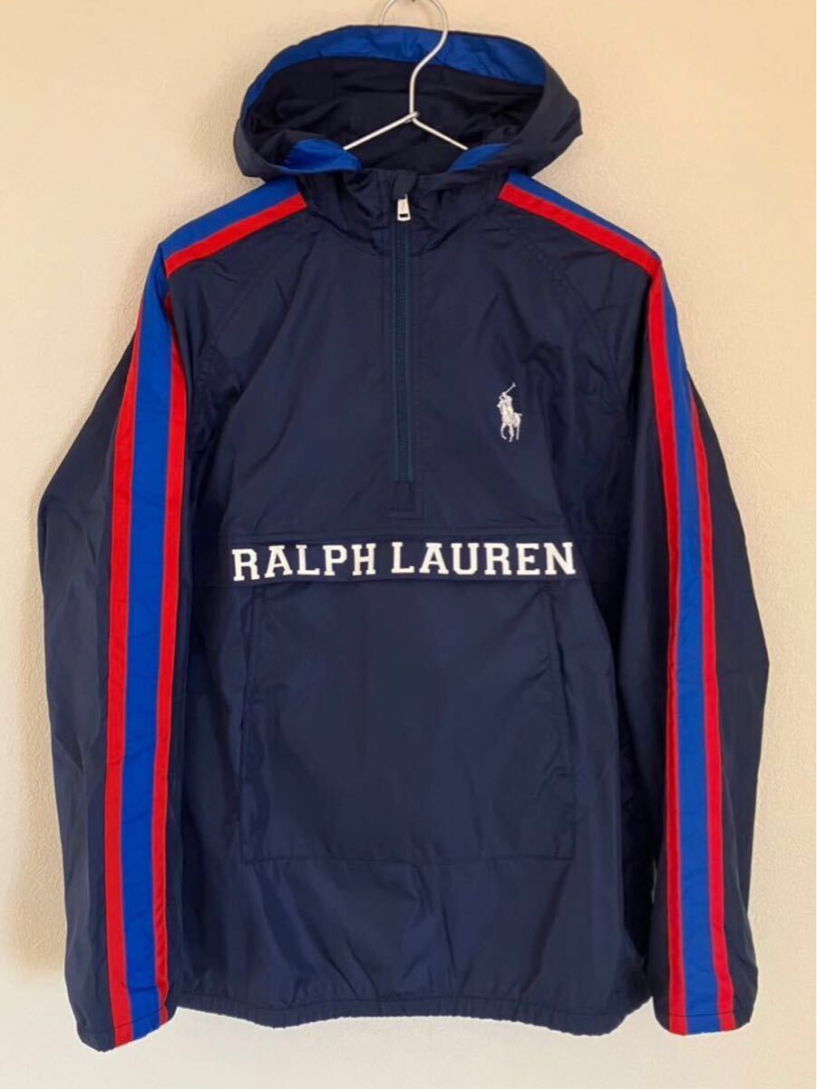 Ralph Lauren ラルフローレン アノラックパーカー ネイビー(ロゴプリント) BOYS(XL) ナイロンジャケット拍卖