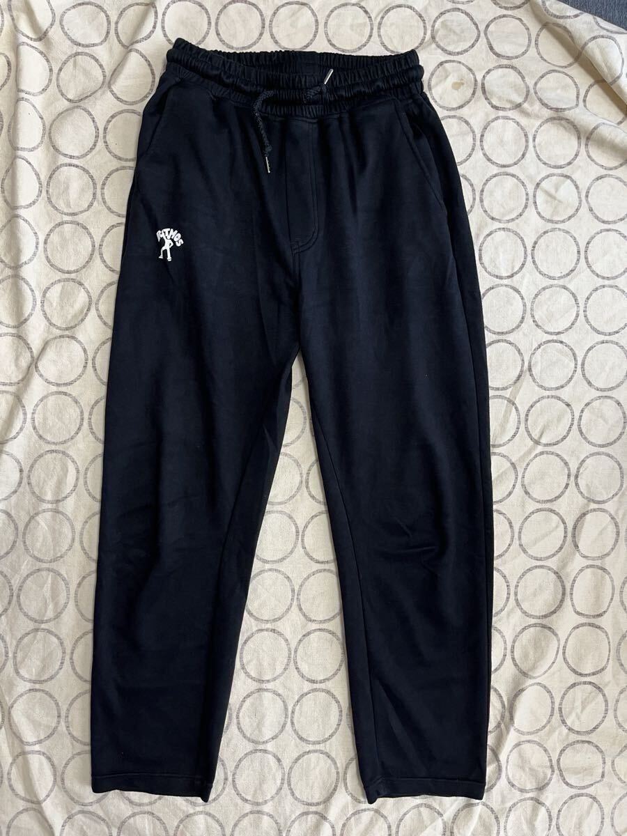 RITMOS ロゴプリントがおしゃれなゴムウエスト薄手レディーススウェットパンツS ブラック スポーツウェア拍卖