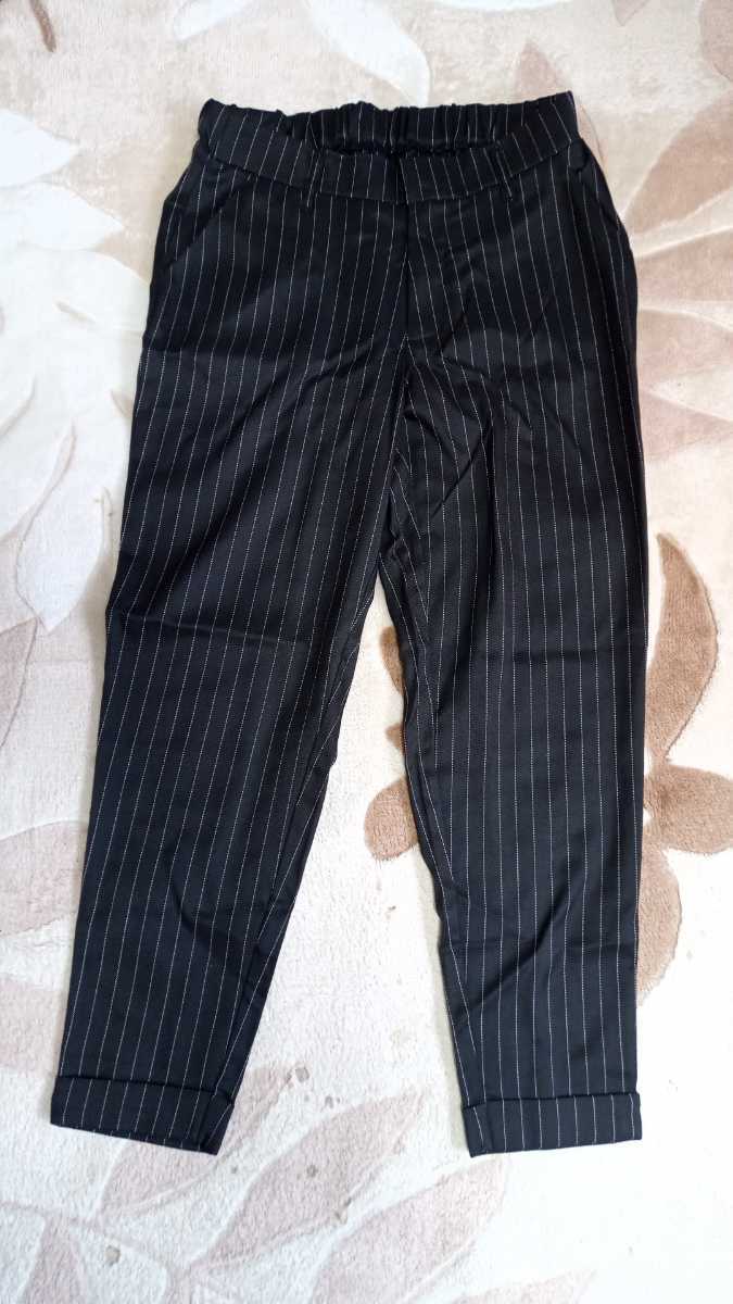 1736 ★★ ナイスクラップストライプパンツ 新品 定価2900円アンクルパンツ 拍卖