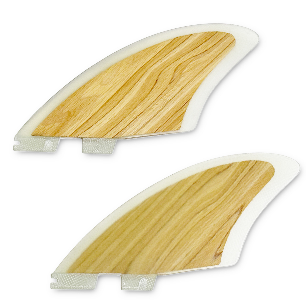 K2タイプツインキールフィン FCS2対応 ウッドコアファイバーグラス素材 ショートボード レトロツインフィッシュボード オルタナ系2枚セット拍卖
