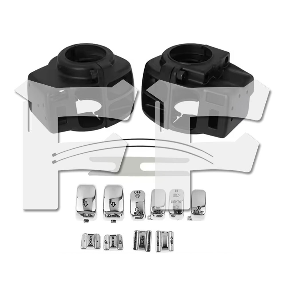 送料無料● ハーレー ツーリング 96-13 ハンドコントロールスイッチハウジング スイッチ カバー ボタン キャップ 25mm ブラック パーツ拍卖