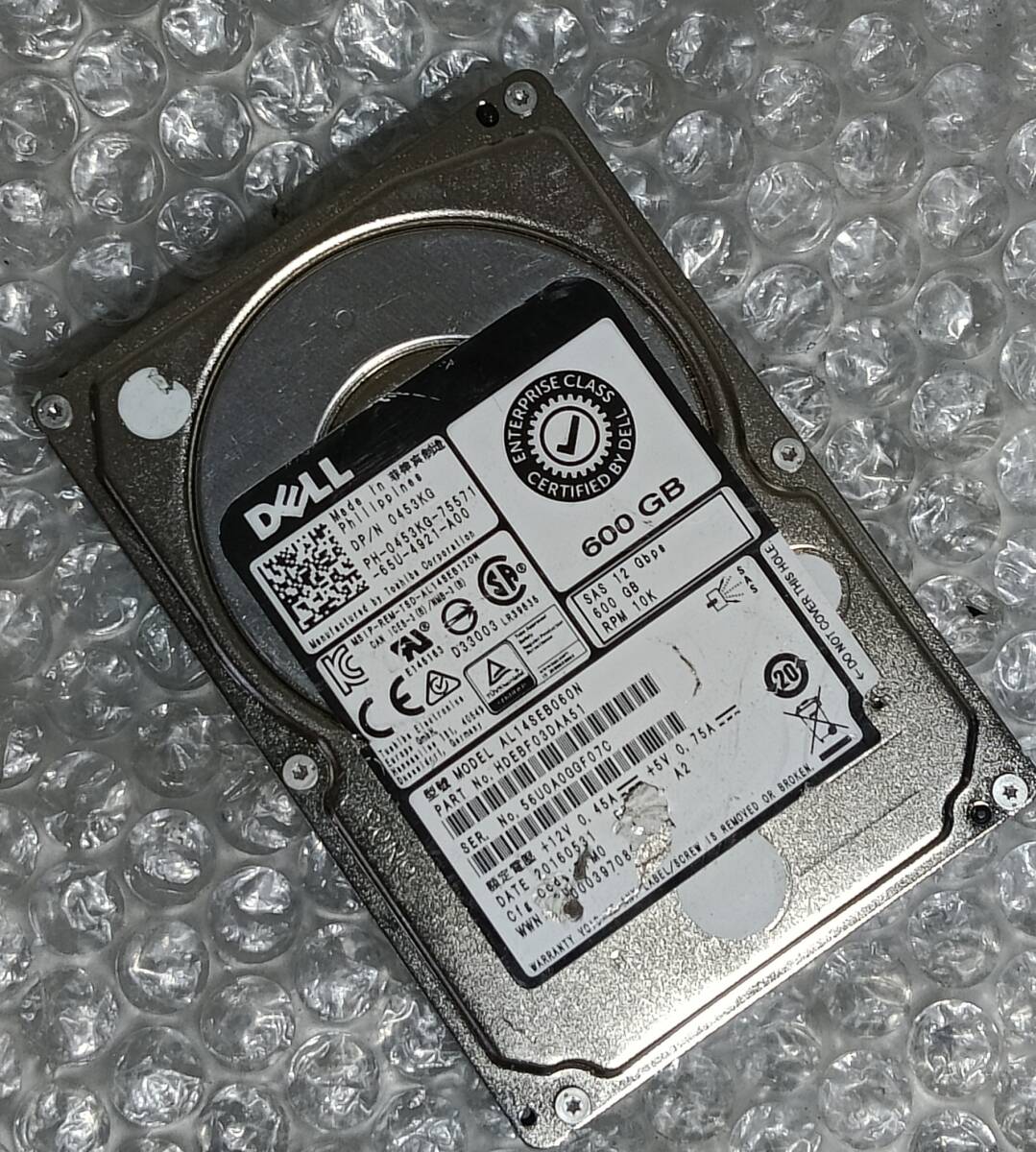 【中古パーツ】 2.5インチ DELL AL14SEB060N 10K 600GB SAS HDD 正常/健康品 1台■ SAS3169拍卖