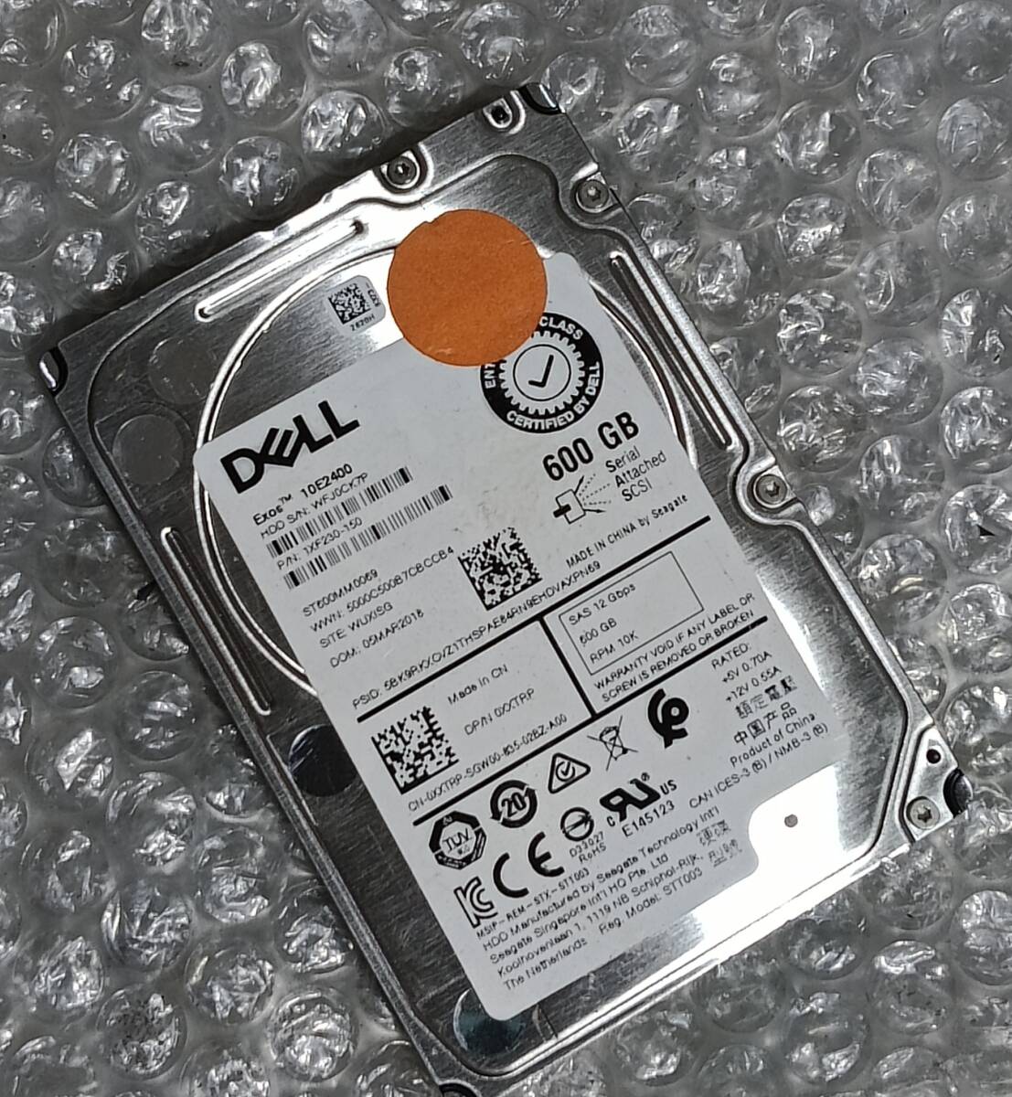 【中古パーツ】 2.5インチ DELL ST600MM0009 10K 600GB SAS HDD 正常/健康品 1台■ SAS3156拍卖